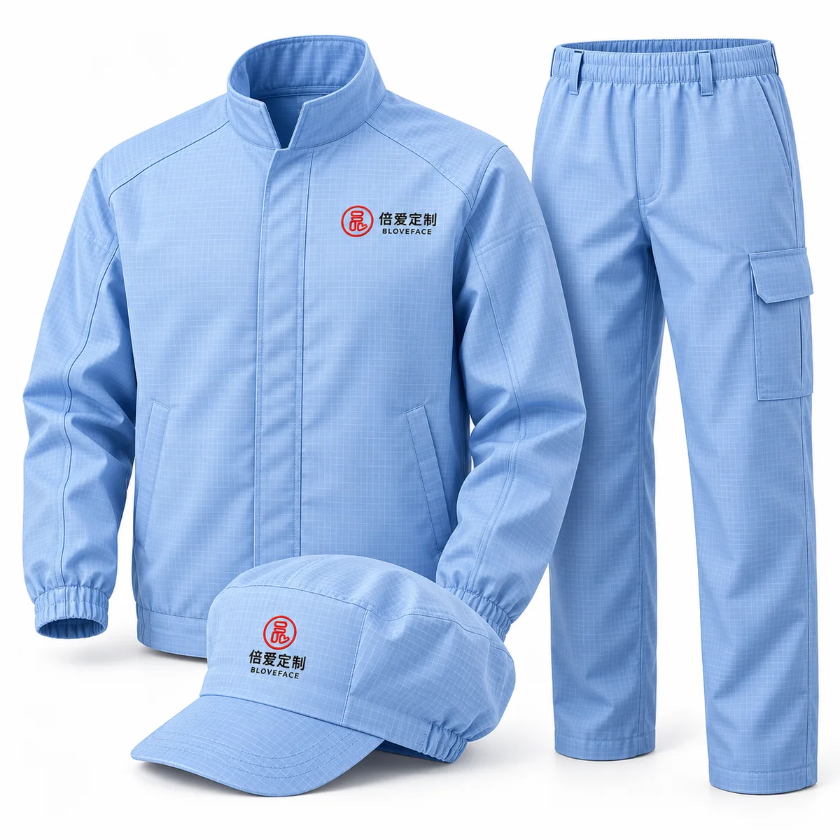 防静电工作服：倍爱定制服饰设计示意